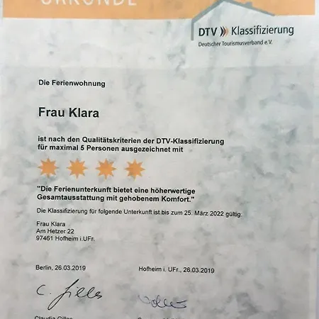 Apartment Frau Klara *